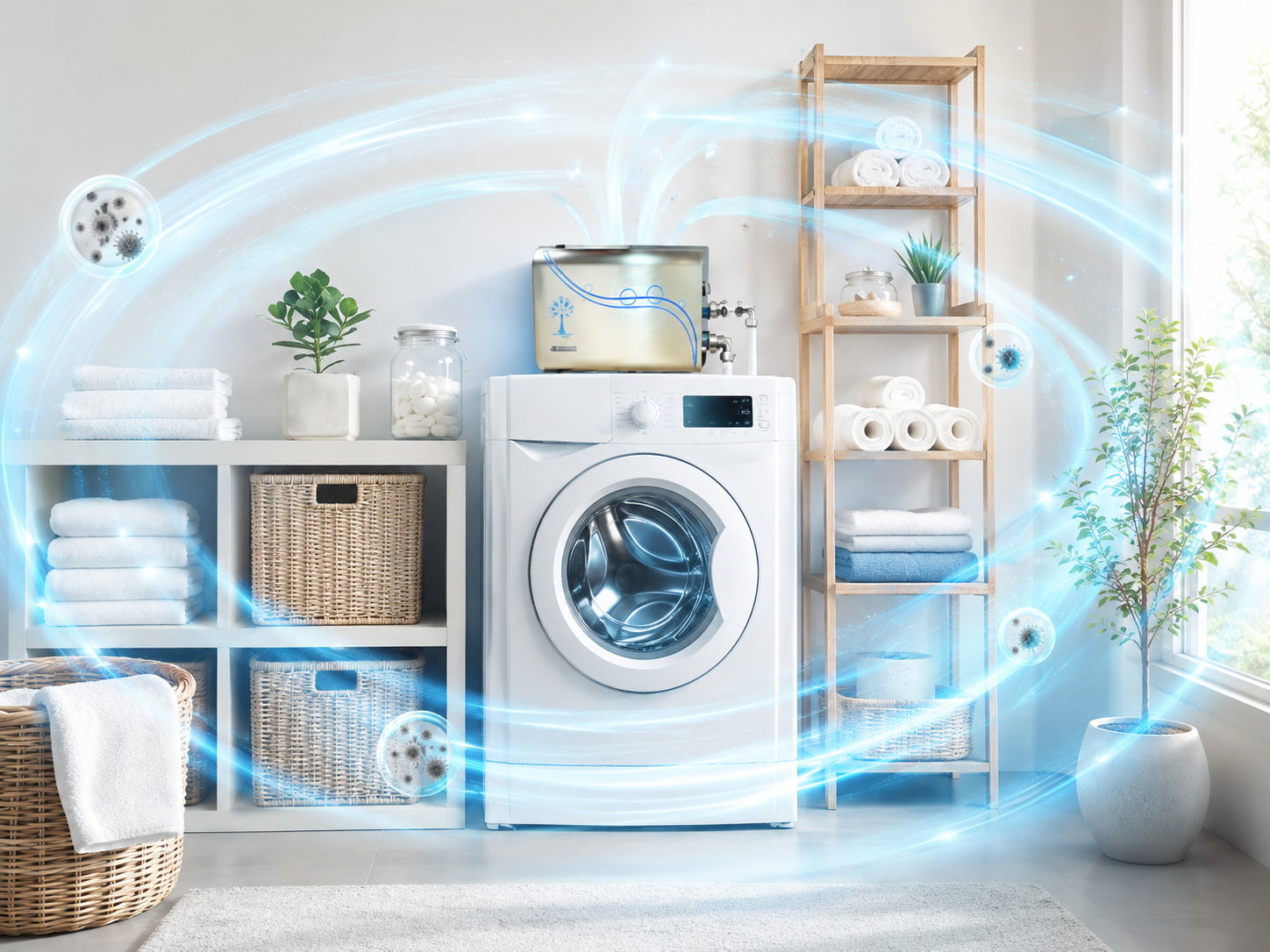 Tratamiento con ozono y oxígeno activo para desinfectar agua y ambientes en el hogar